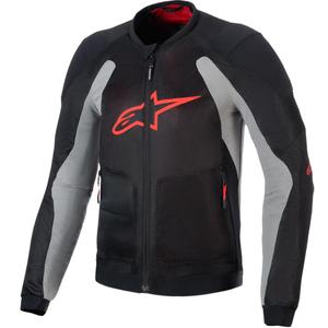 "Alpinestars TROOP-AIR PRO" juoda-šviesiai pilka-raudona motociklininko striukė