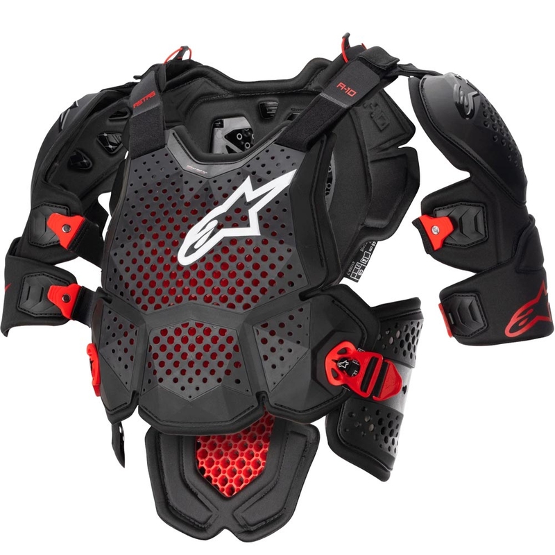 „Alpinestars A-10 2“ kūno apsauga, juoda-antracito-raudona