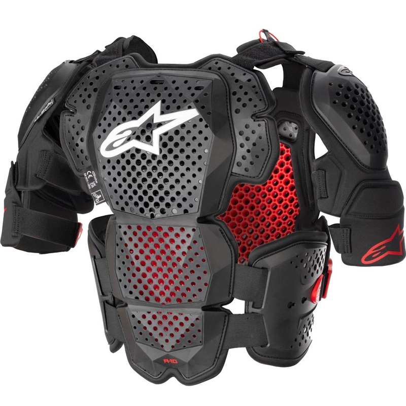 „Alpinestars A-10 2“ kūno apsauga, juoda-antracito-raudona