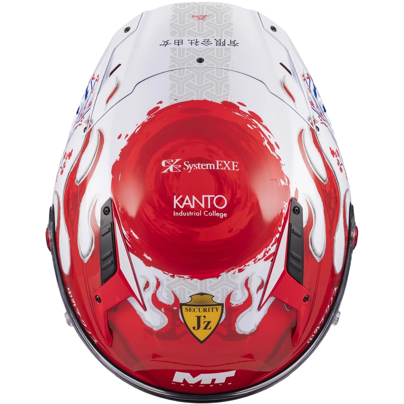 Uždaras motociklo šalmas KRE + S Yamanaka A5 raudonai baltas