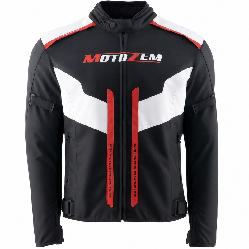 Motozem Team 2 motociklo striukė juoda-balta