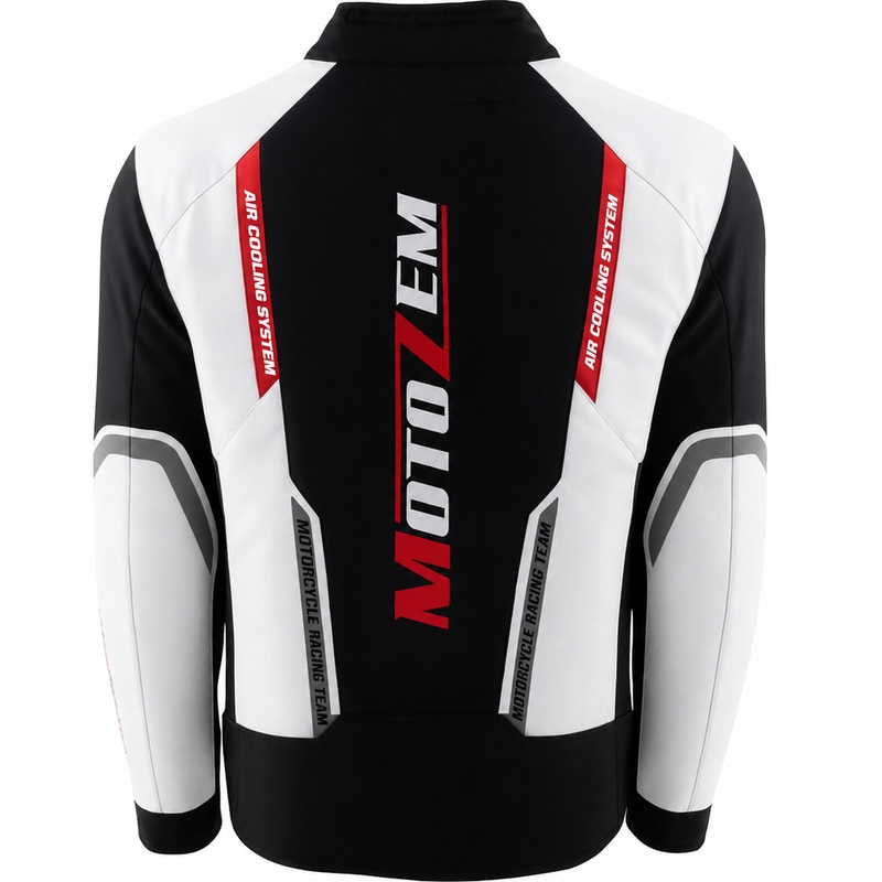 Motozem Team 2 motociklo striukė juoda-balta