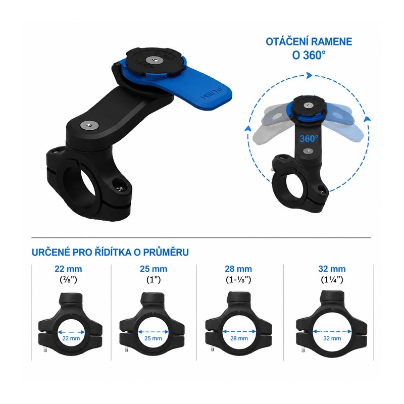 „Quad Lock®“ motociklo vairo laikiklis (V2)