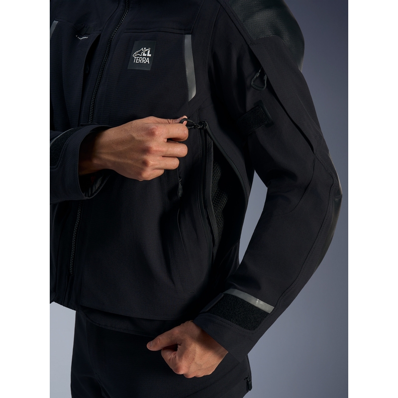 Alpinestars Andes PRO Drystar XF motociklo striukė juoda-tamsiai pilka
