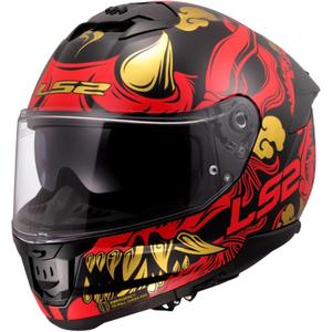 Uždaras motociklo šalmas LS2 FF808 Drako juodas-raudonas