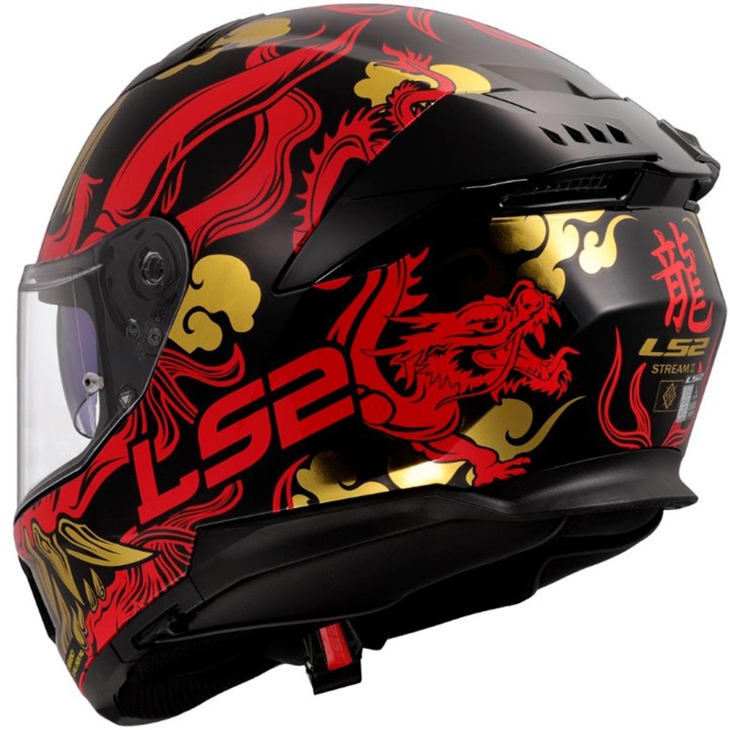Uždaras motociklo šalmas LS2 FF808 Drako juodas-raudonas