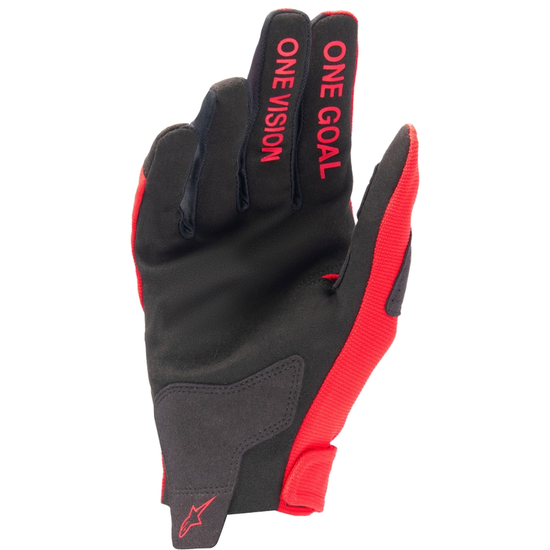 Alpinestars Radar raudonos-sidabrinės motokroso pirštinės
