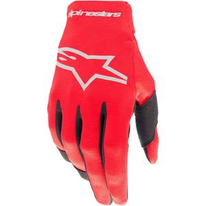 Alpinestars Radar raudonos-sidabrinės motokroso pirštinės