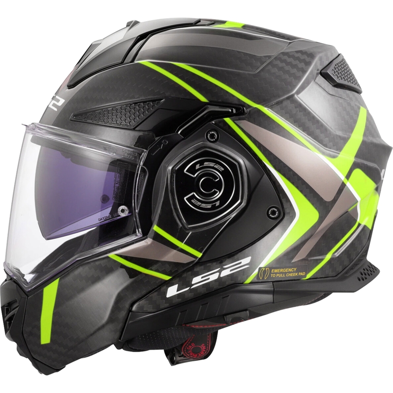 Atlenkiamas motociklo šalmas LS2 FF901 Advant XC Future II juoda-fluorescencinė geltona