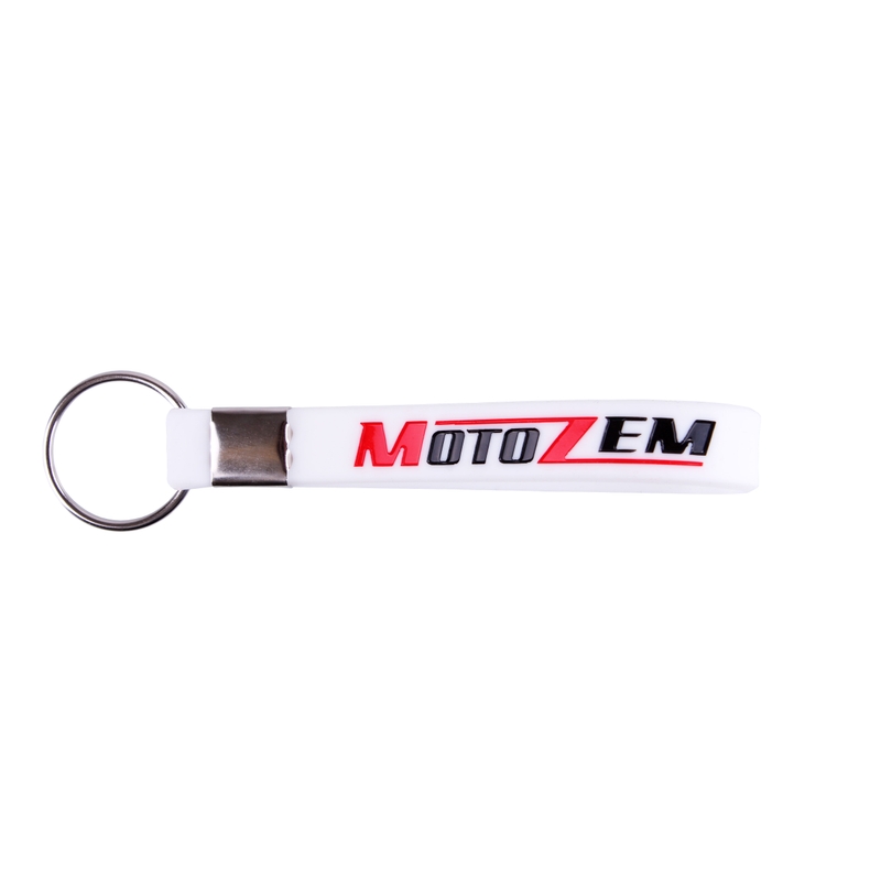 MotoZem raktų pakabukas baltas