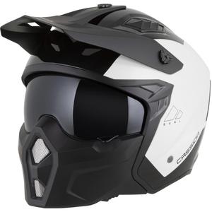 Modulinis motociklo šalmas Cassida Cross Country Dual balta-juoda