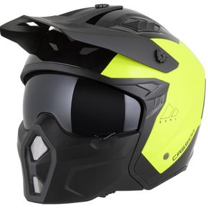 Modulinis motociklo šalmas Cassida Cross Country Dual fluorescencinė geltona-juoda