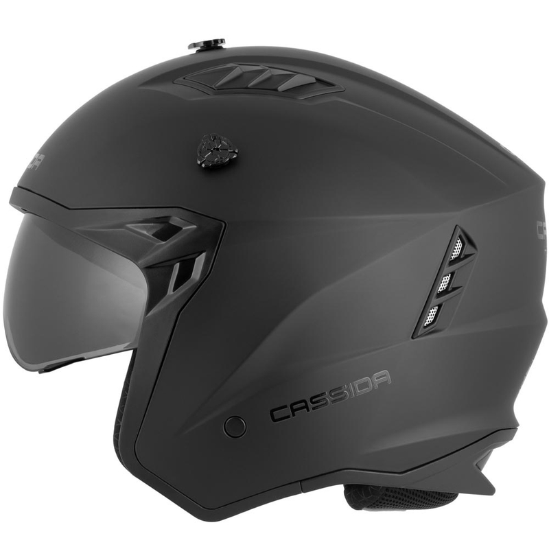 Modulinis motociklo šalmas Cassida Cross Country Dual matinė juoda