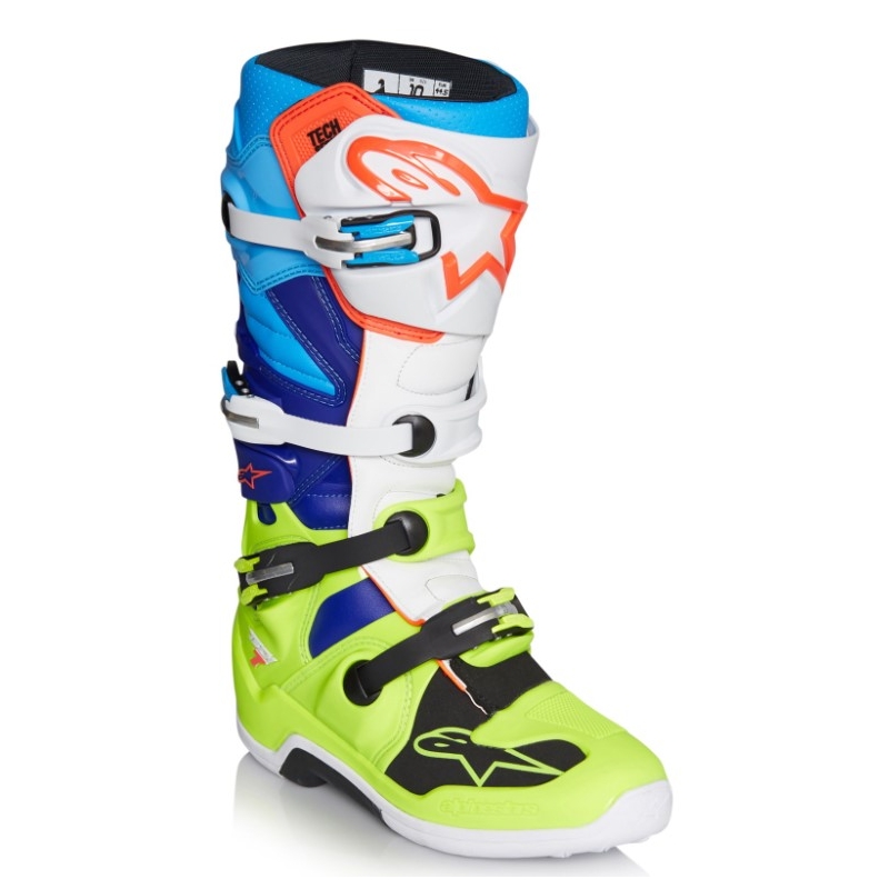 Boty na motorku Alpinestars Tech 7 žluto-bílo-modro-červeno-černé