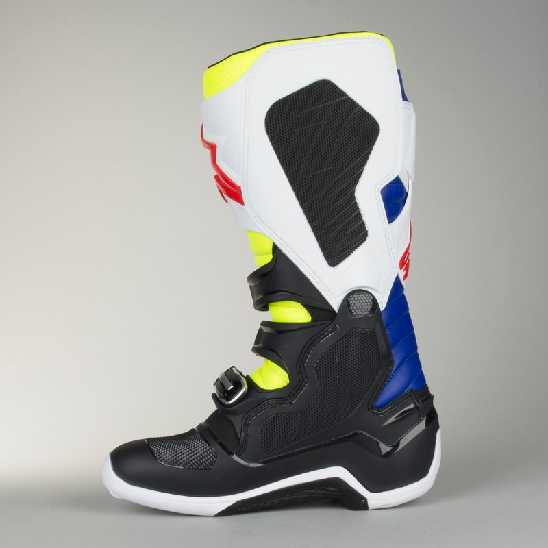 Boty na motorku Alpinestars Tech 7 bílo-černo-modro-červeno-fluo žluté