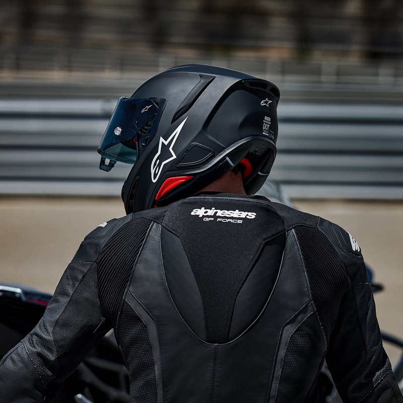 Alpinestars S-R7 Solid uždaras motociklo šalmas, matinės juodos spalvos