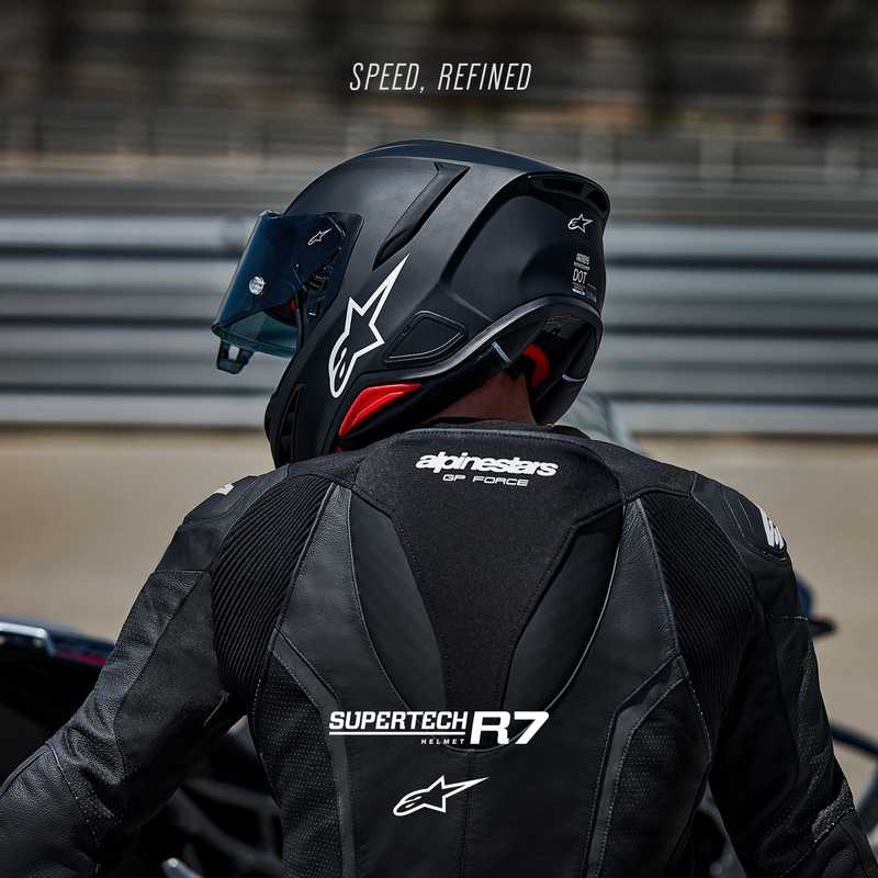 Alpinestars S-R7 Solid uždaras motociklo šalmas, matinės juodos spalvos