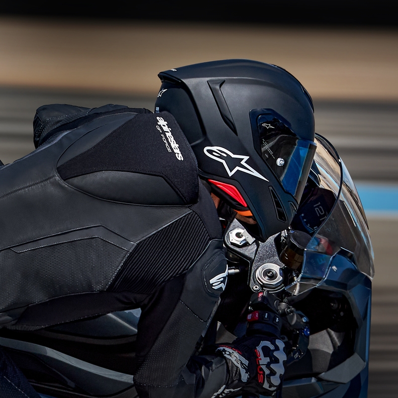Alpinestars S-R7 Solid uždaras motociklo šalmas, matinės juodos spalvos