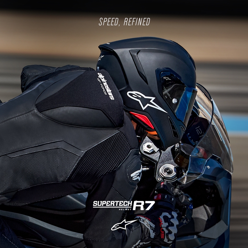 Alpinestars S-R7 Solid uždaras motociklo šalmas, matinės juodos spalvos