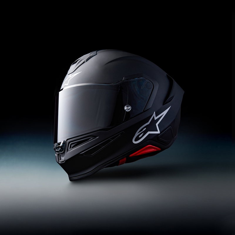 Alpinestars S-R7 Solid uždaras motociklo šalmas, matinės juodos spalvos