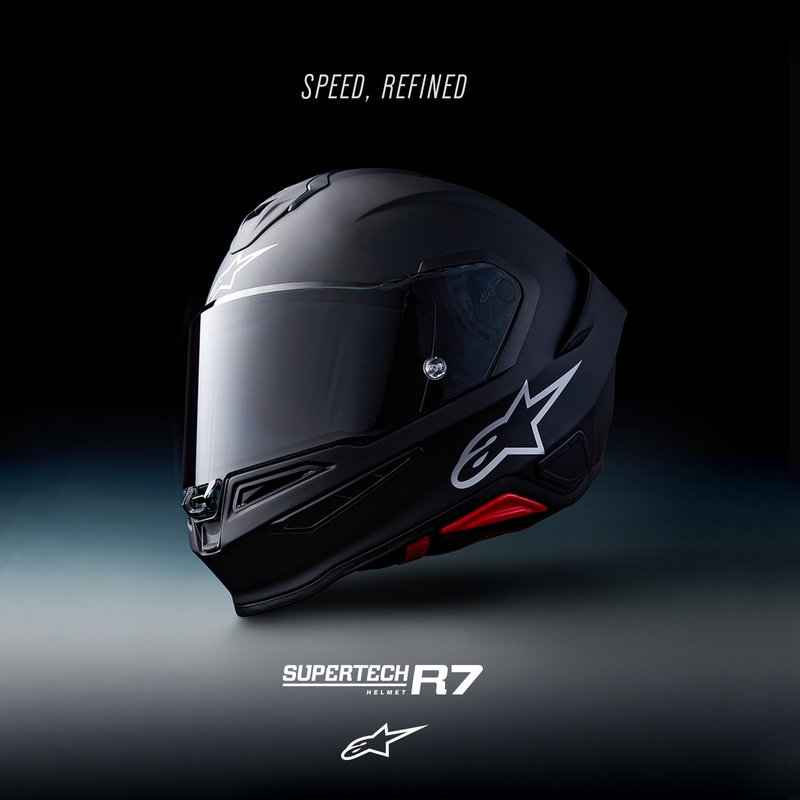 Alpinestars S-R7 Solid uždaras motociklo šalmas, matinės juodos spalvos