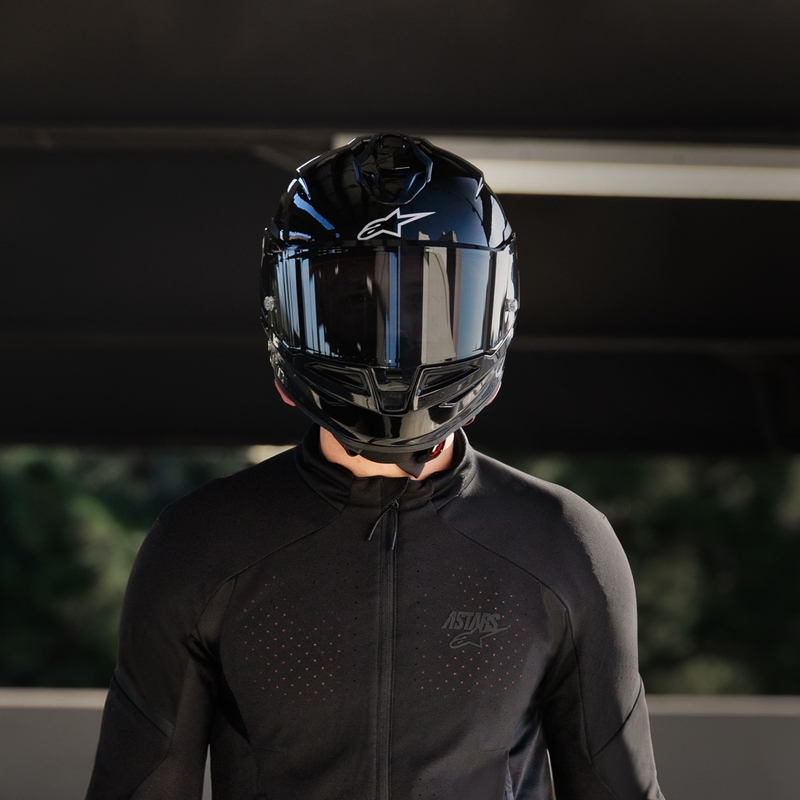 Alpinestars S-R7 Solid uždaras motociklo šalmas, juodas