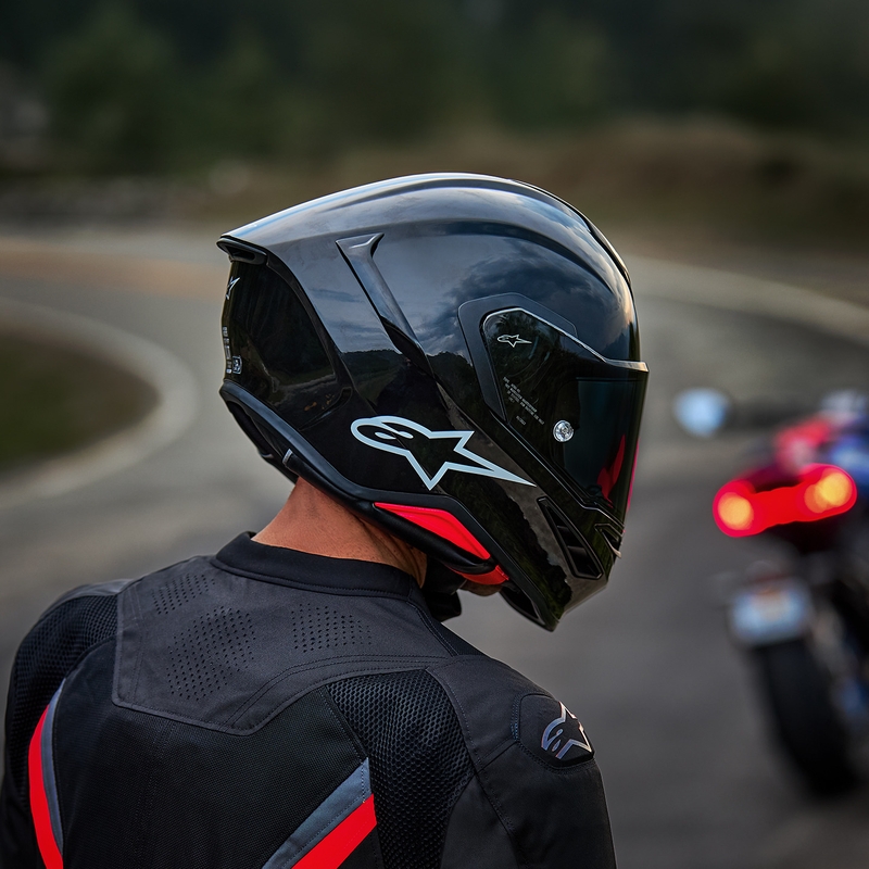 Alpinestars S-R7 Solid uždaras motociklo šalmas, juodas