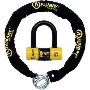 AUVRAY X-Lock diskinė spyna su grandine 120 cm juoda-geltona