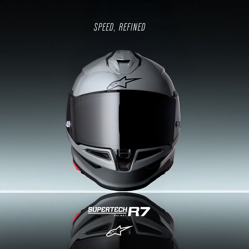 Alpinestars S-R7 Solid uždaras motociklo šalmas pilkas