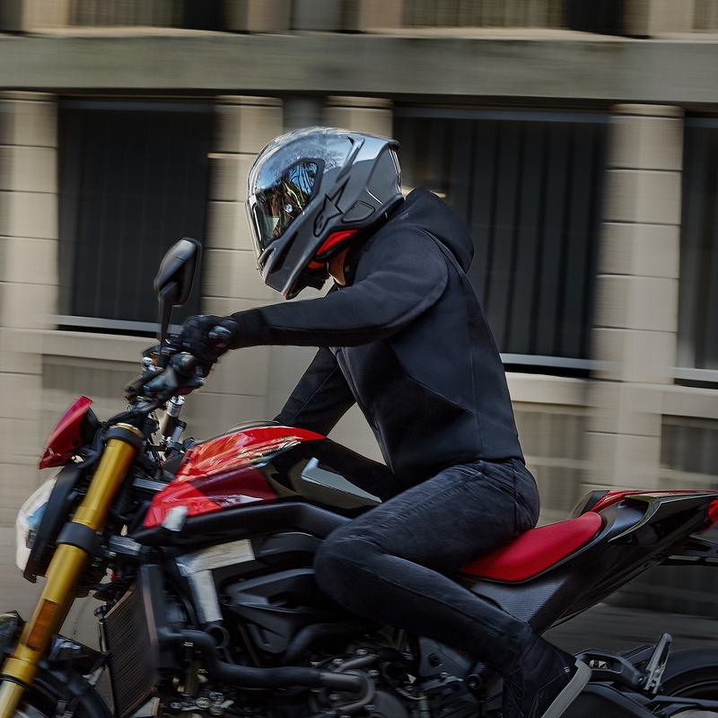 Alpinestars S-R7 Solid uždaras motociklo šalmas pilkas