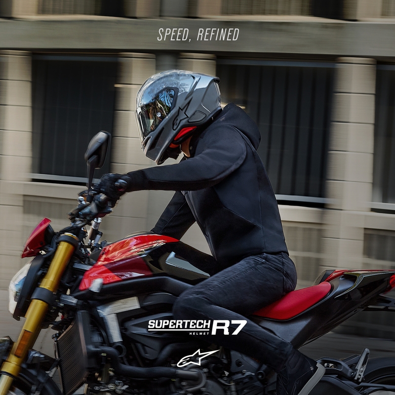 Alpinestars S-R7 Solid uždaras motociklo šalmas pilkas