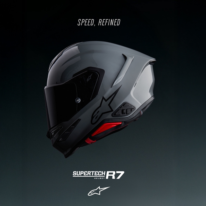 Alpinestars S-R7 Solid uždaras motociklo šalmas pilkas