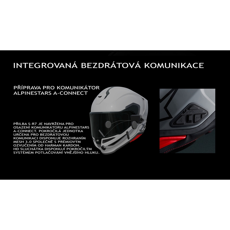 Alpinestars S-R7 Solid uždaras motociklo šalmas pilkas