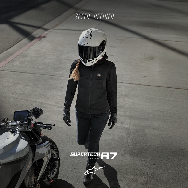 Alpinestars S-R7 Solid uždaras motociklo šalmas, baltas