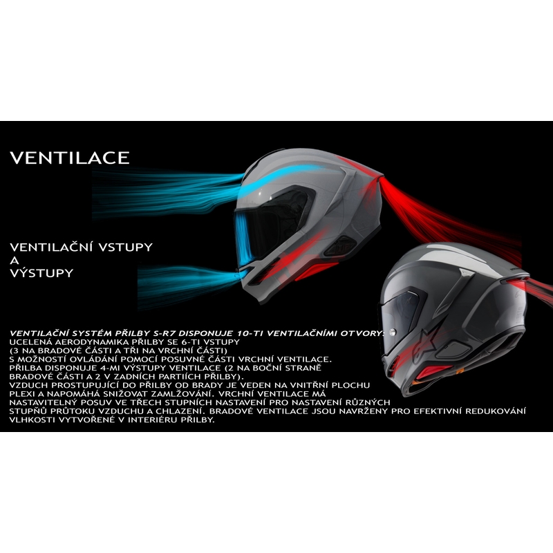 Alpinestars S-R7 Solid uždaras motociklo šalmas, baltas