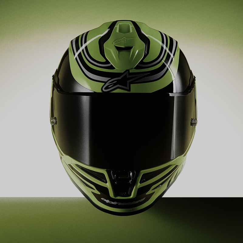 Alpinestars S-R7 Zeal uždaras motociklo šalmas, fluorescencinė geltona-juoda-balta
