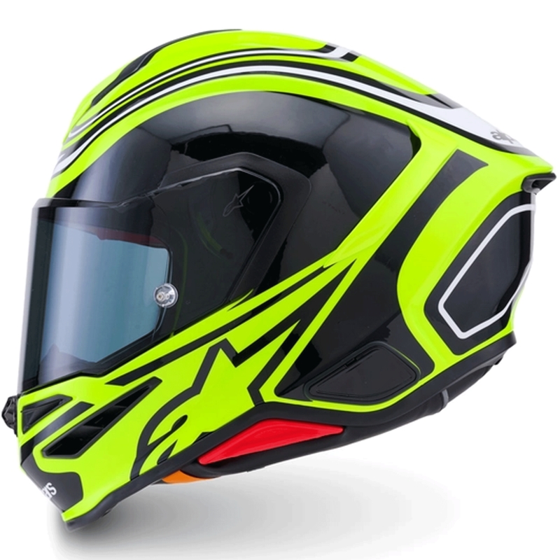 Alpinestars S-R7 Zeal uždaras motociklo šalmas, fluorescencinė geltona-juoda-balta
