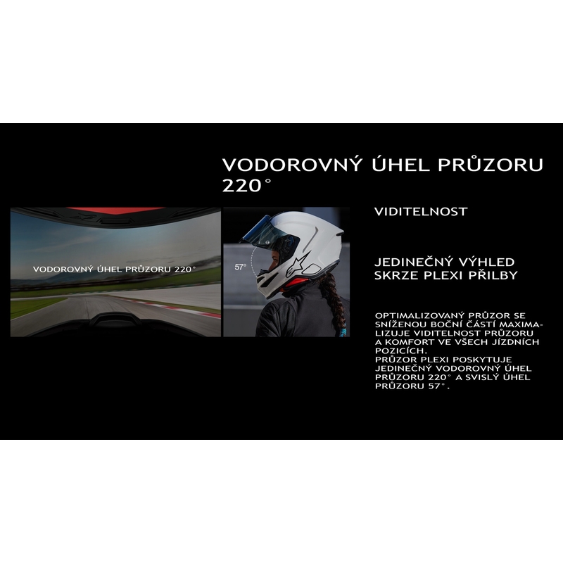 Alpinestars S-R7 Lumen uždaras motociklo šalmas juodas-violetinis-fluorescencinis raudonas-baltas