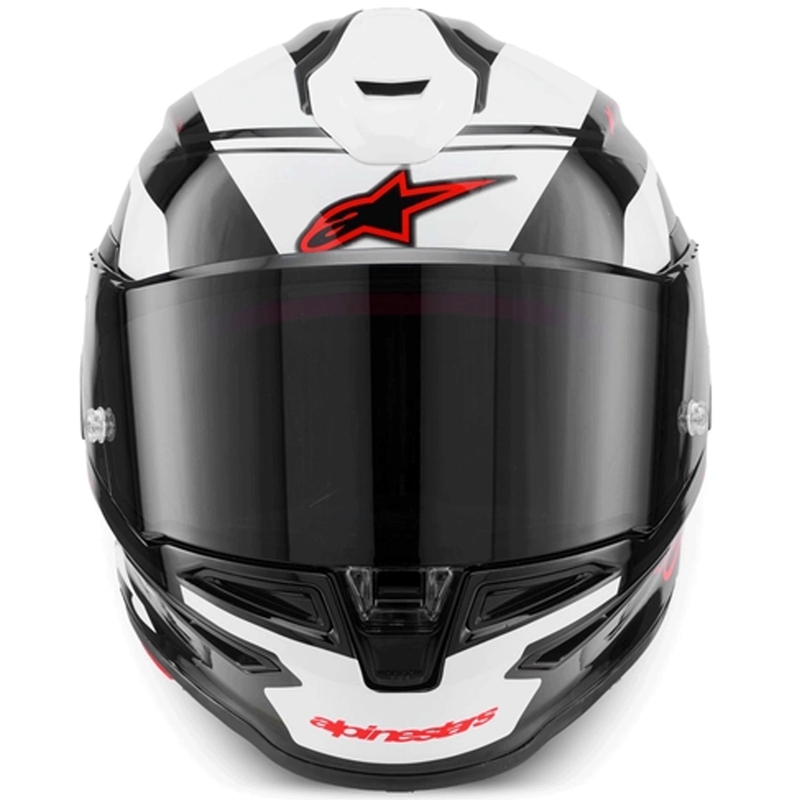 Alpinestars S-R7 A-Core uždaras motociklo šalmas juodas-baltas-raudonas