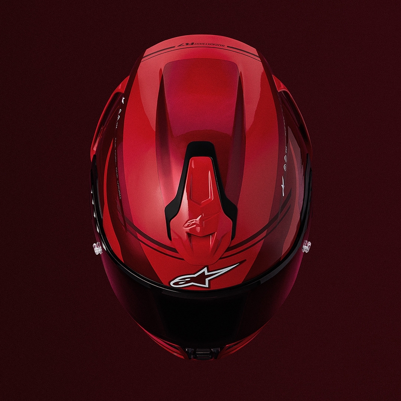 Alpinestars S-R7 A-Core uždaras motociklo šalmas, raudonas-baltas