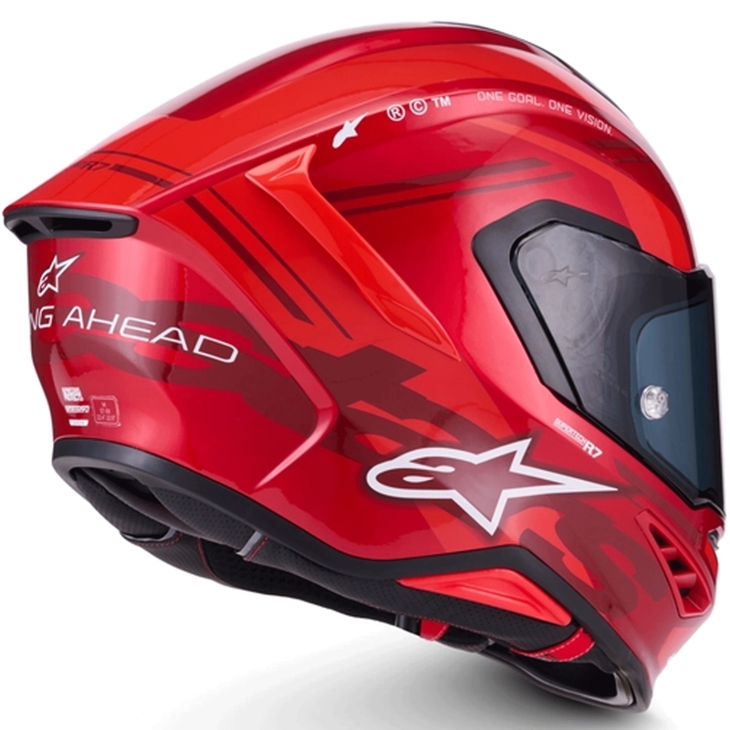 Alpinestars S-R7 A-Core uždaras motociklo šalmas, raudonas-baltas