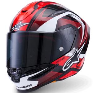 Alpinestars S-R7 Kinetis motociklo šalmas, juodas-raudonas-baltas