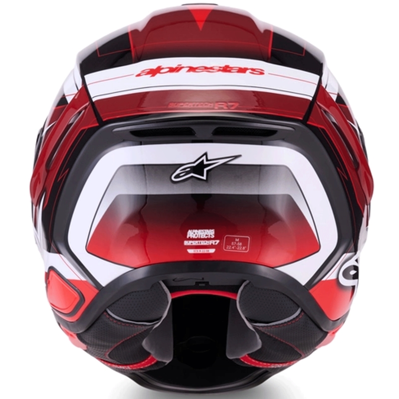 Alpinestars S-R7 Kinetis motociklo šalmas, juodas-raudonas-baltas
