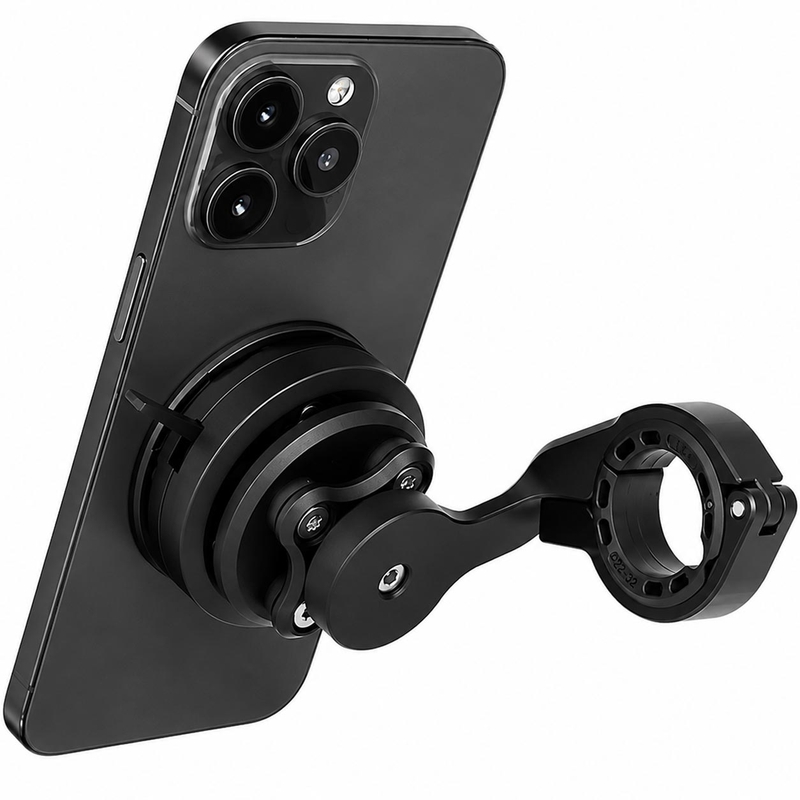 GRxplore MT10 lenktas motociklo vairo telefono laikiklis, juodas