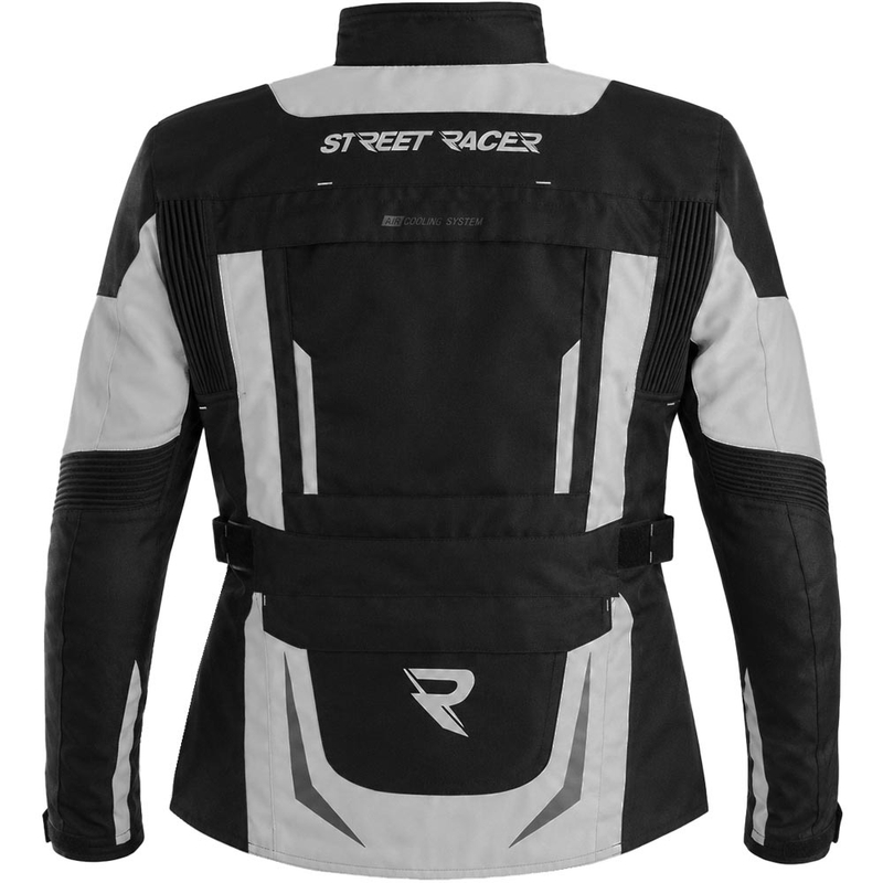 Moteriška motociklo striukė „Street Racer Hilax“ juoda-šviesiai pilka