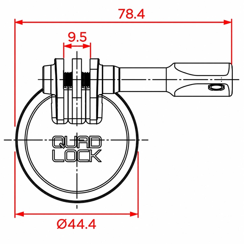 „Quad Lock®“ sportinės kameros adapteris – standartinis „Go Pro“ juodas