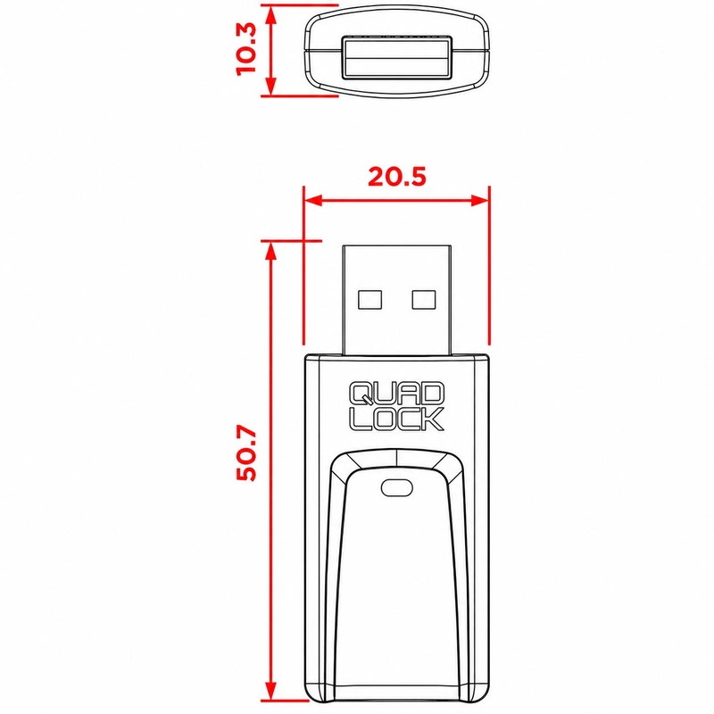 „Quad Lock® CarPlay“ / „Android Auto“ belaidis adapteris, juodas