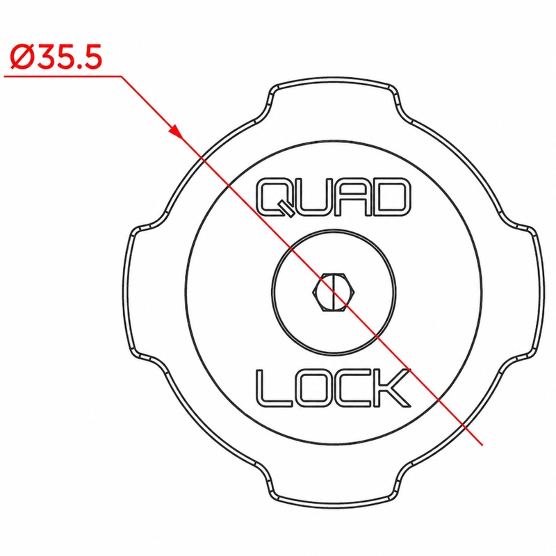 „Quad Lock®“ automobilio adapteriai su rutuliniu viršumi, juodi