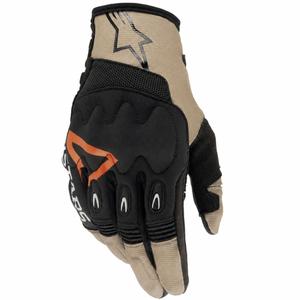 Alpinestars Techdura motokroso pirštinės juoda-ruda-fluo raudona