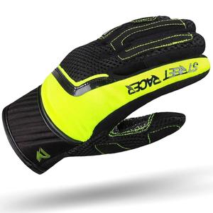 Gatvės lenktynininkas Stunt Motociklininko pirštinės juoda-Fluo geltona